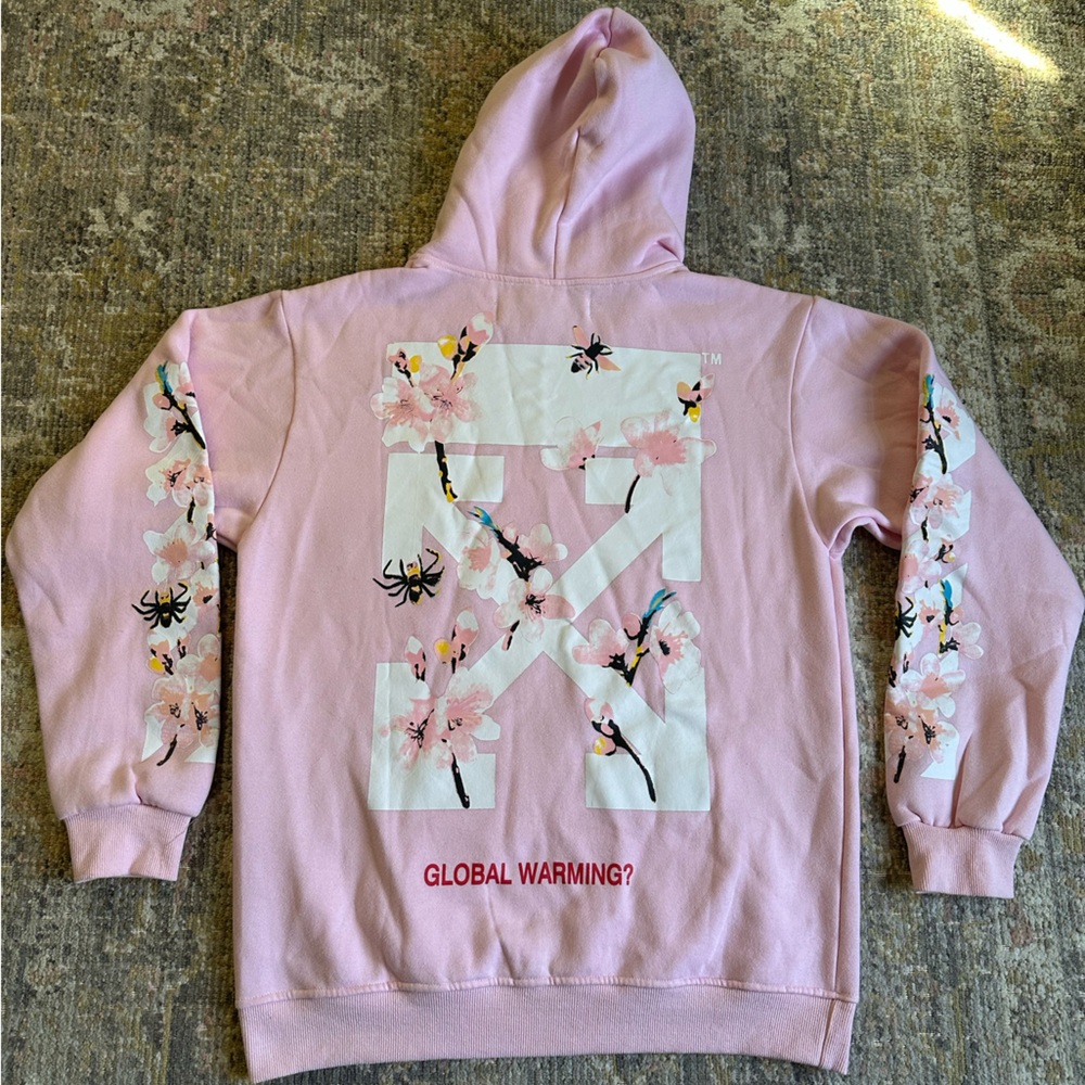 Off-White 2013 Main Label c/o Virgil Abloh Global Warming Cherry Blossom Hoodie